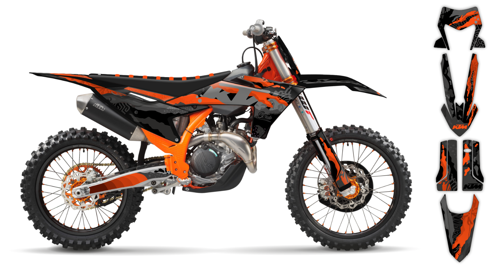 Graphics Kit KTM EXC EXC-F XC-W XCF-W 2024 2025 150 250 300 350 450 500 decal