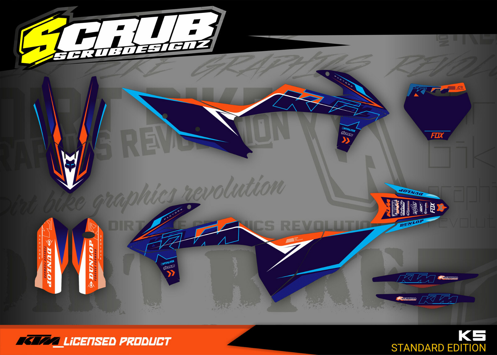 KTM Graphics SX85 2018 2019 2020 2021 2022 2023 SCRUB stickers decals kit 85 SX