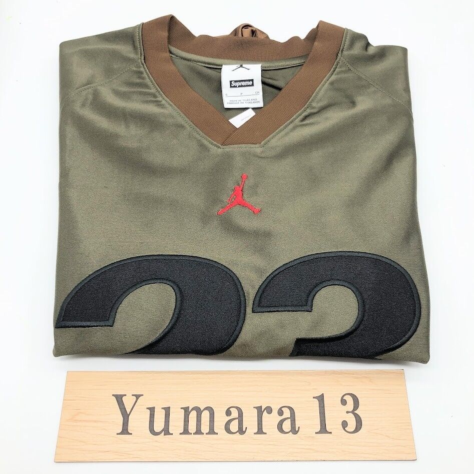 トップス Supreme x Jordan Warm Up Jersey Brown Supreme x Jordan Warm Up Jersey 'Olive/Brown' — Kick Game