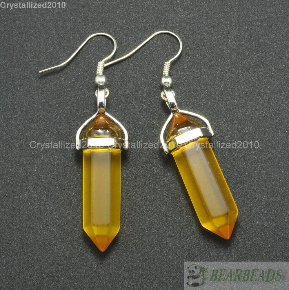 SUPERFINDINGS 10 Paia Orecchini Pendenti In Pietra Naturale Colorata – Cristalli Rotundi Per Chakra E Reiki – Leggeri E Artigianali - 2