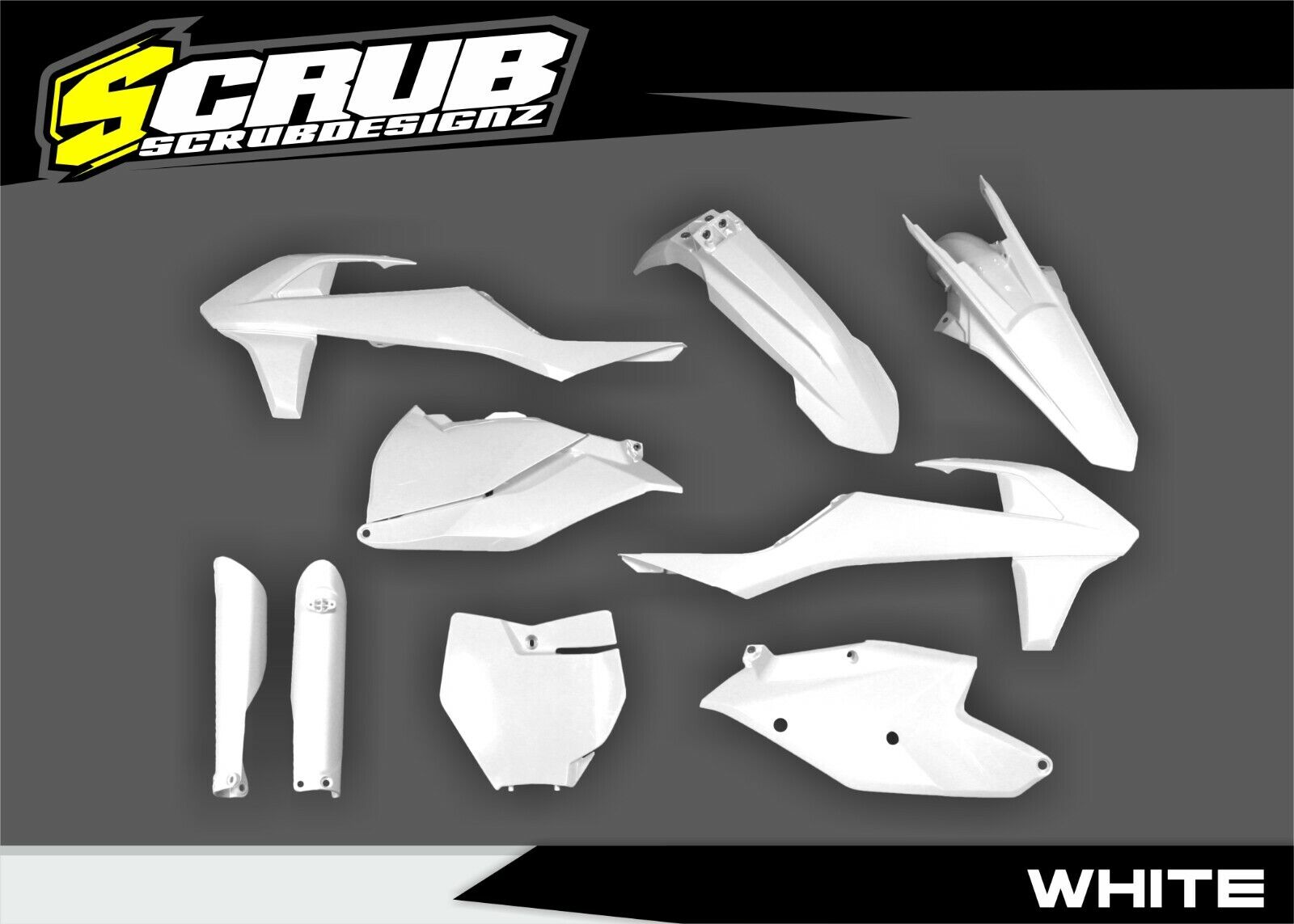 Plastics White KTM SX 85 2018 2019 2020 2021 2022 2023 Full kit 85SX