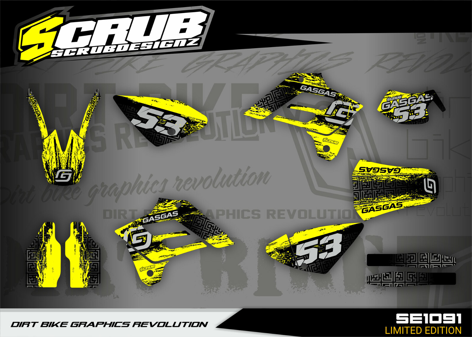 GasGas graphics EC 125 250 300 400 450 2003 2004 2005 2006 FSE SCRUB decals