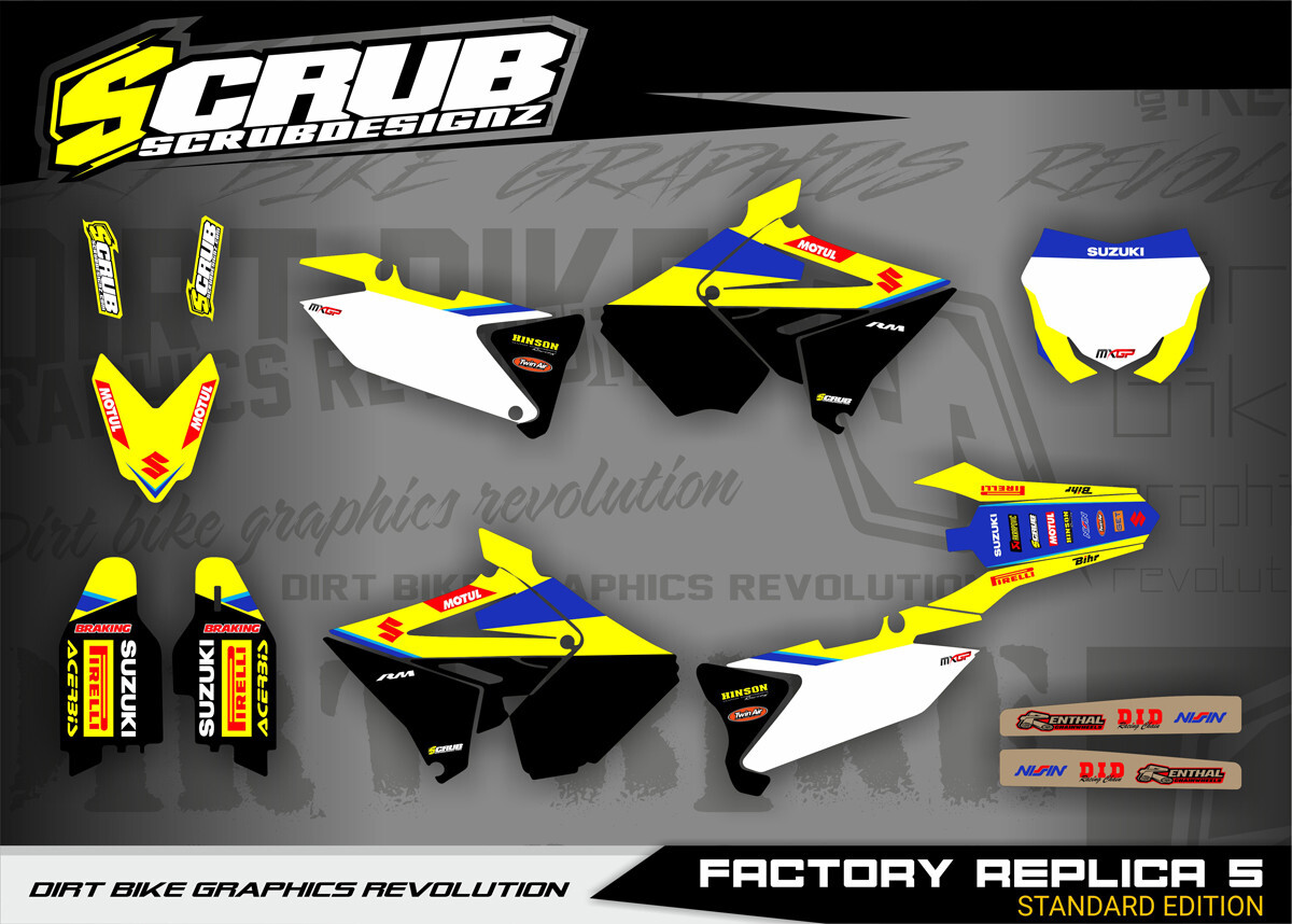 Graphics RM125 RM250 Polisport RESTYLE  2001 - 2008 RM 125 250 Suzuki SCRUB