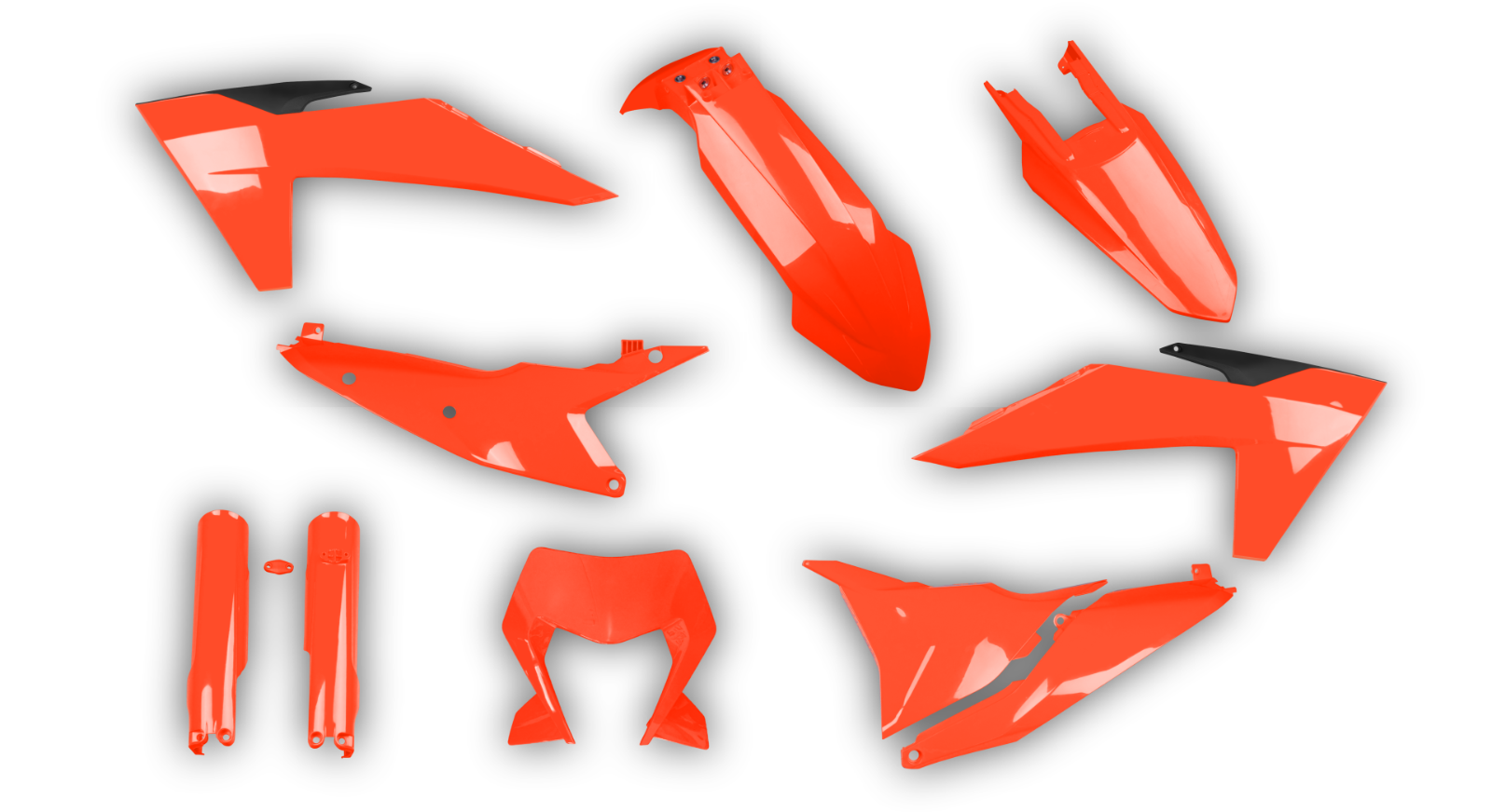 KTM 2024 2025 EXC XC-W EXC-F XCF-W Plastics kit + Fork guards Fluo orange