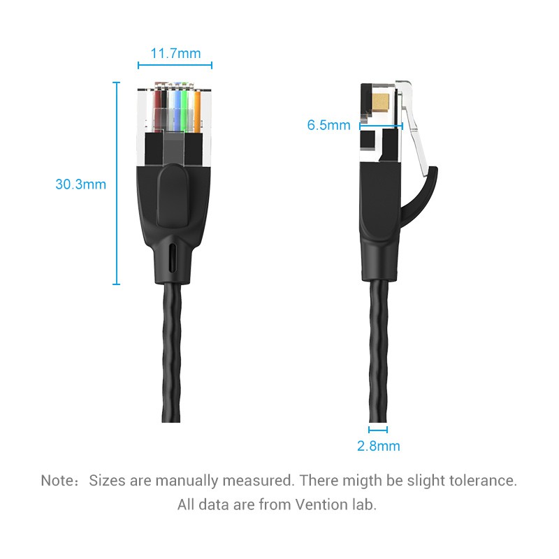 Cable Ethernet Cat6A Cable Lan Ultra Delgado UTP Alta Velocidad 10 Gigabit RJ45 Cable - Imagen 15 de 20