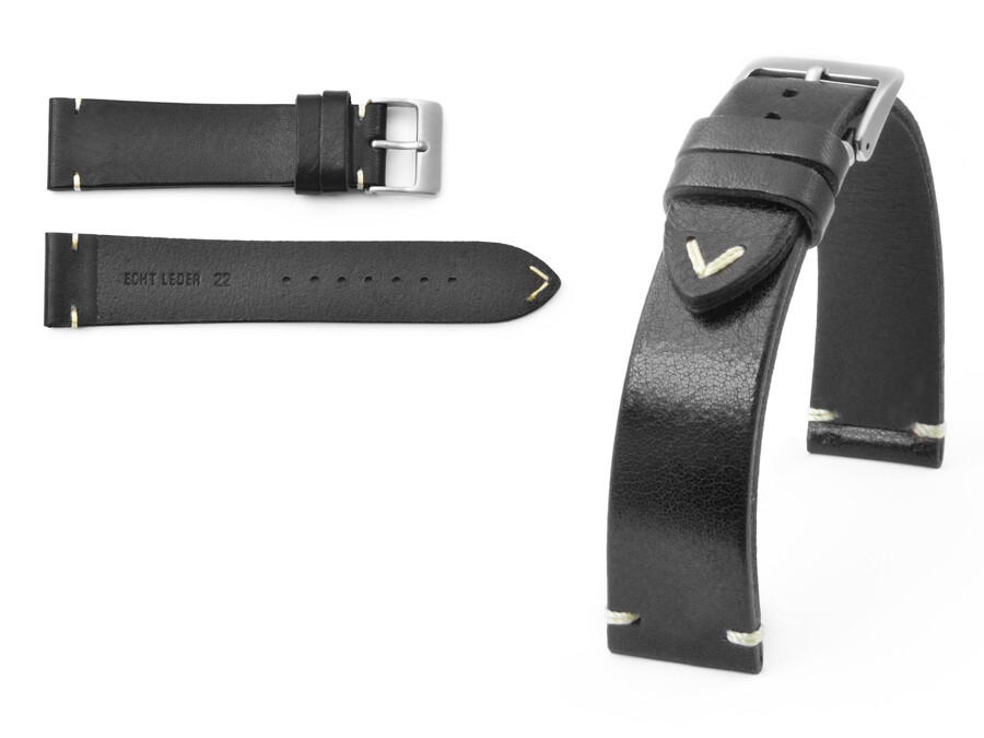 WATCH STRAP VINTAGE RETRO LOOK ANTIQUE LEATHER TOSCANA 21 MM de