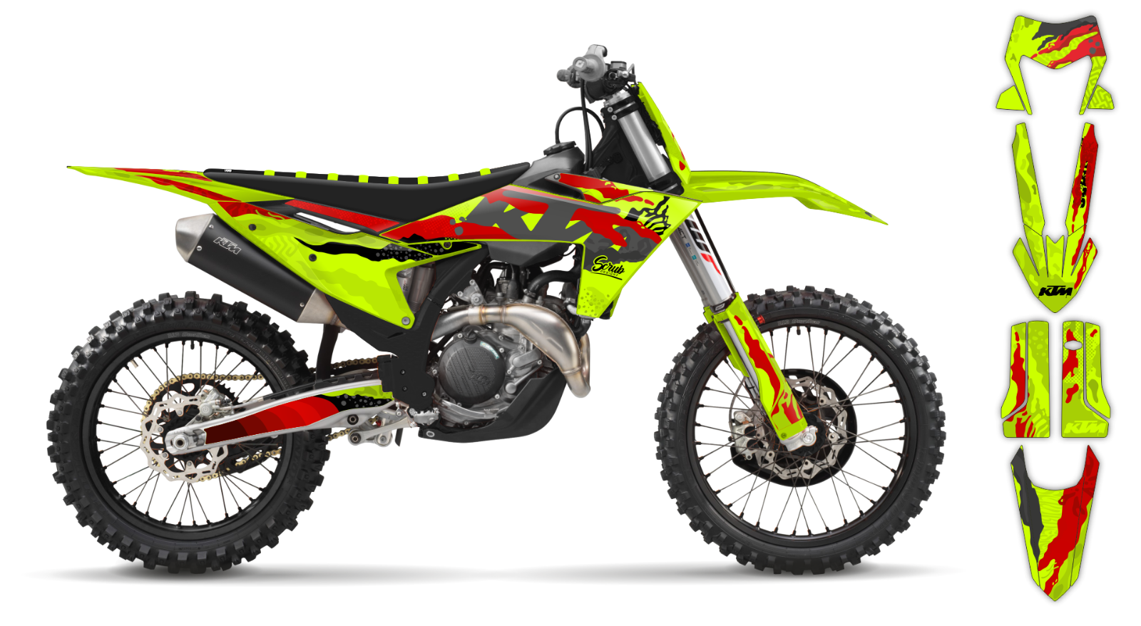 Graphics Kit KTM EXC EXC-F XC-W XCF-W 2024 2025 150 250 300 350 450 500 decal