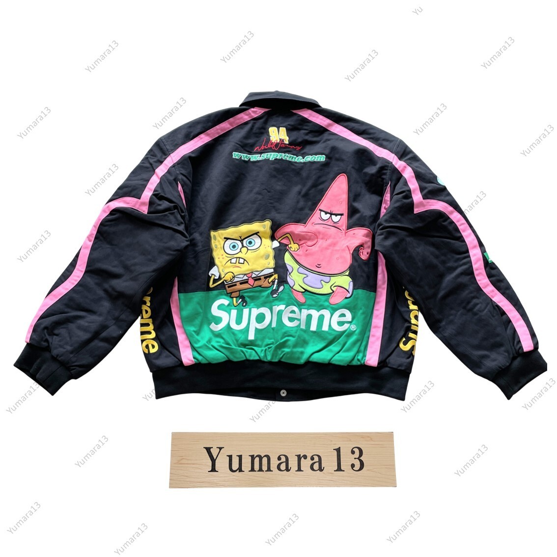 ジャケット・アウター supreme SpongeBob Hamilton Racing Jacket Supreme x SpongeBob SquarePants Jeff Hamilton Racing Jacket
