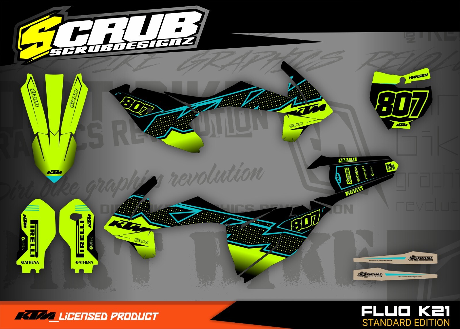 Plastics + Graphics KTM SX 85 2018-2024 Custom race number