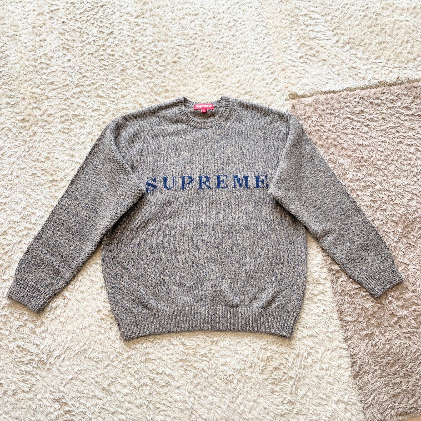 Supreme Contrast Logo Sweater Black Taupe Red 3colors 25SS | eBay UK