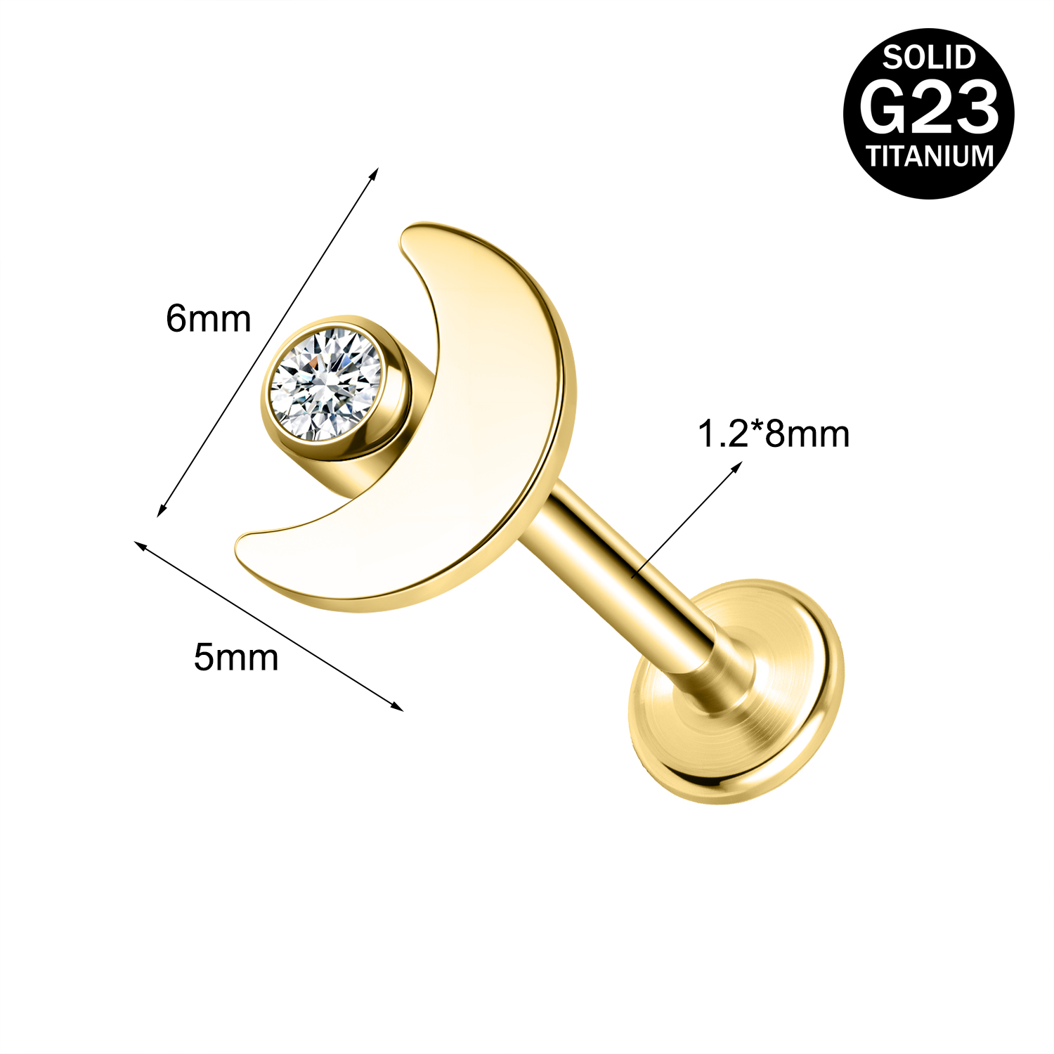 16g G23 Titanium Labret Lip Ring Helix Daith Tragus Earring Labret Lip Piercing - Picture 140 of 156