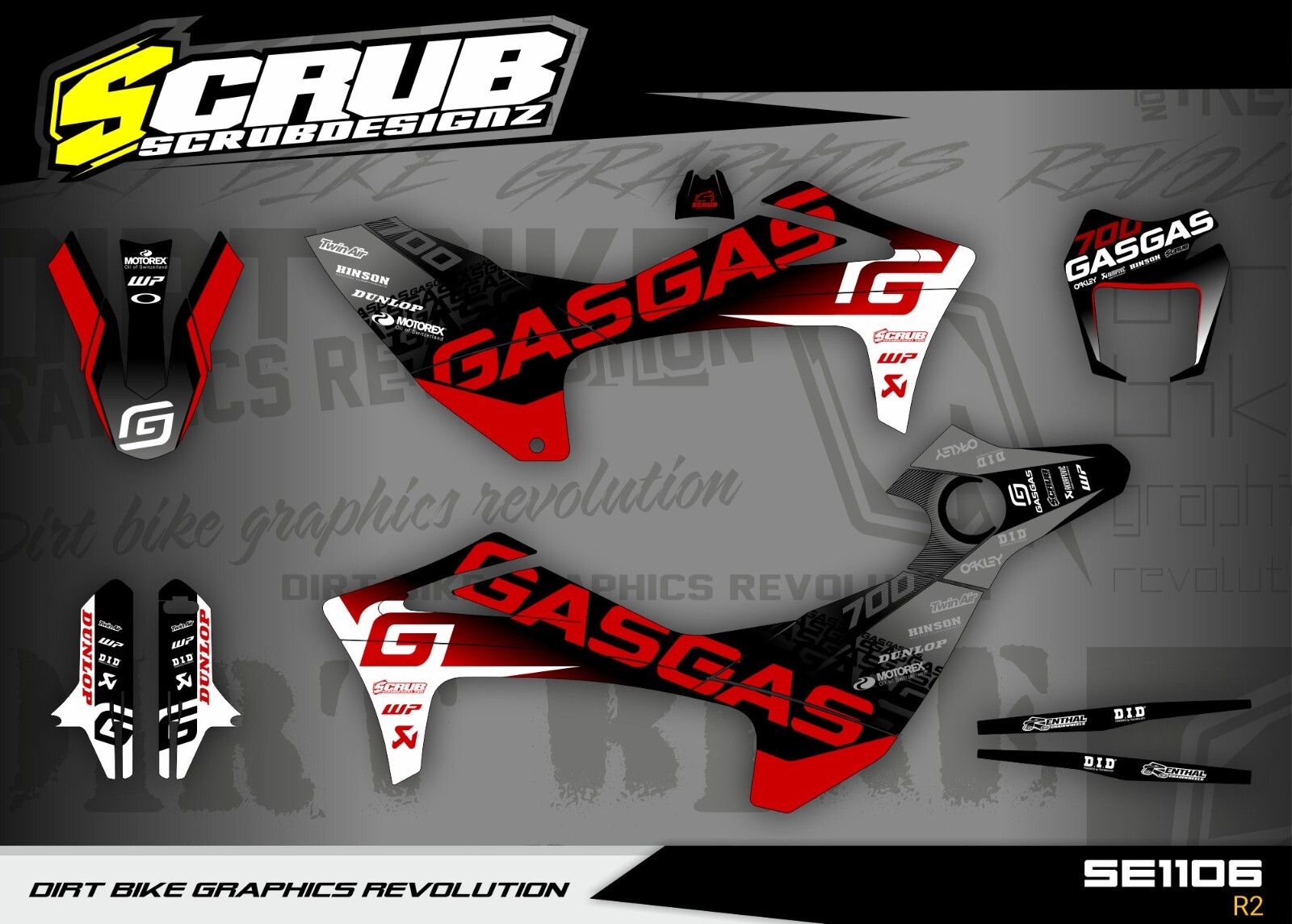 Gas Gas SM 700 Supermoto 2022 2023 2024 Graphics decals stickers kit set