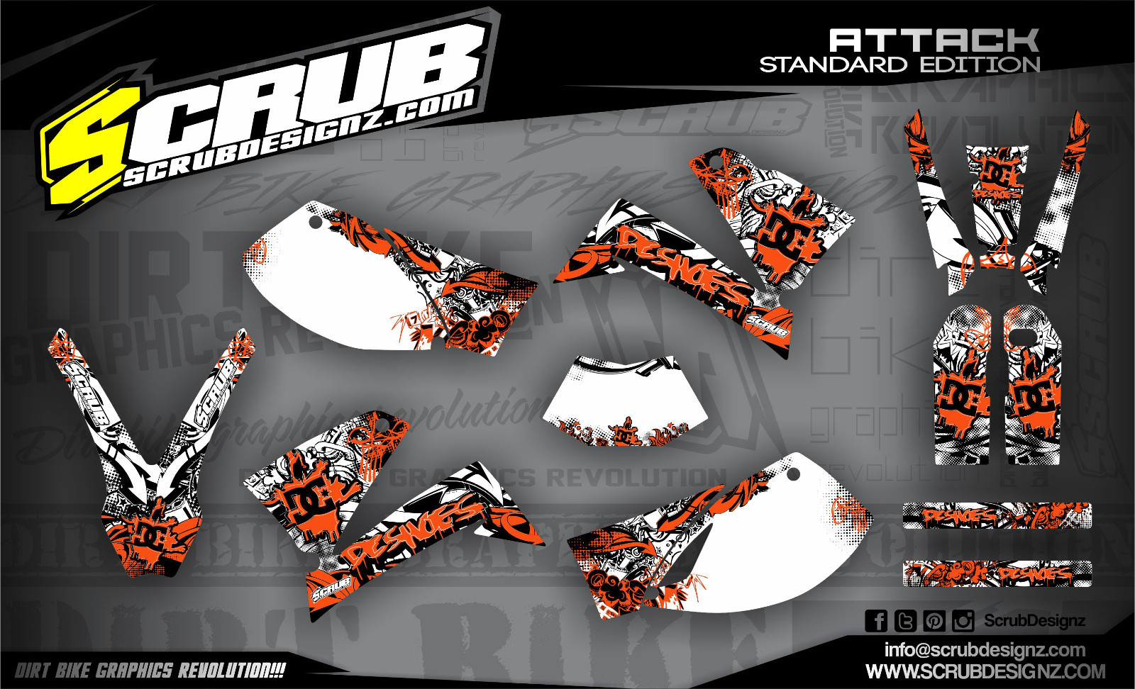 KTM graphics SMC 625 640 660 LC4 1999 2000 2001 2002 2003 2004 decalsSCRUB