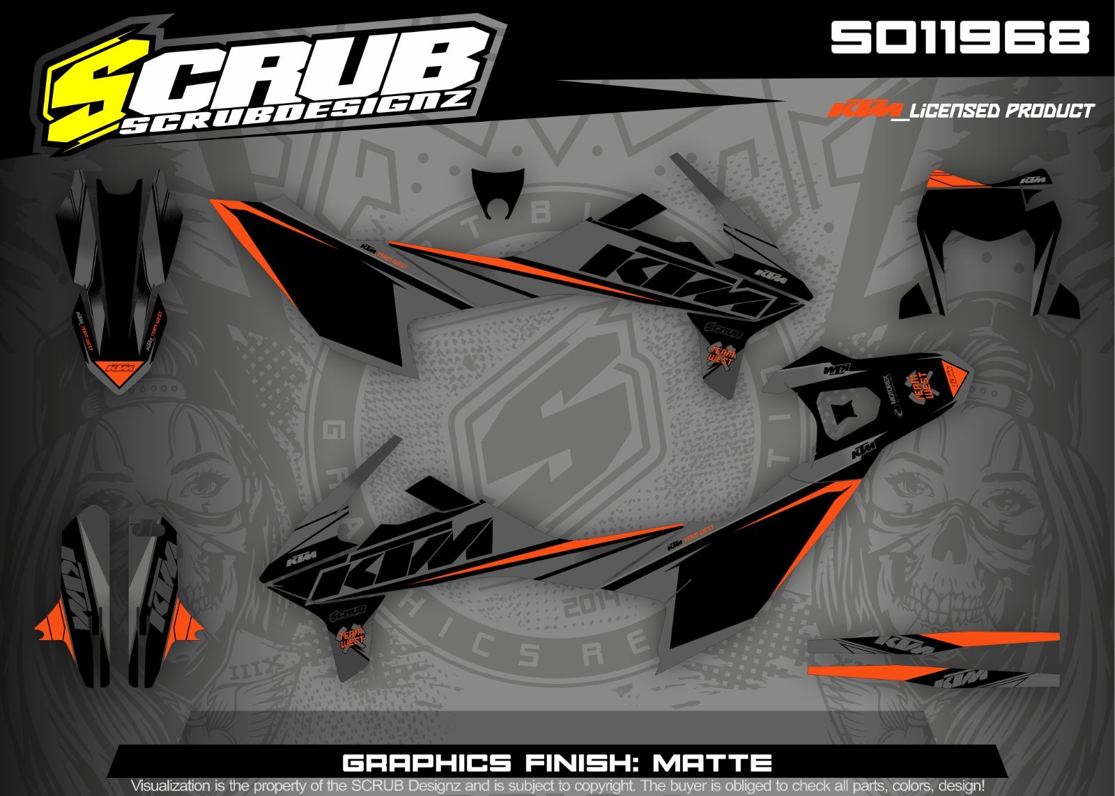 Graphics Decals KTM SMC-R 690 2019 2020 2021 2022 2023 2024 2025 Supermoto