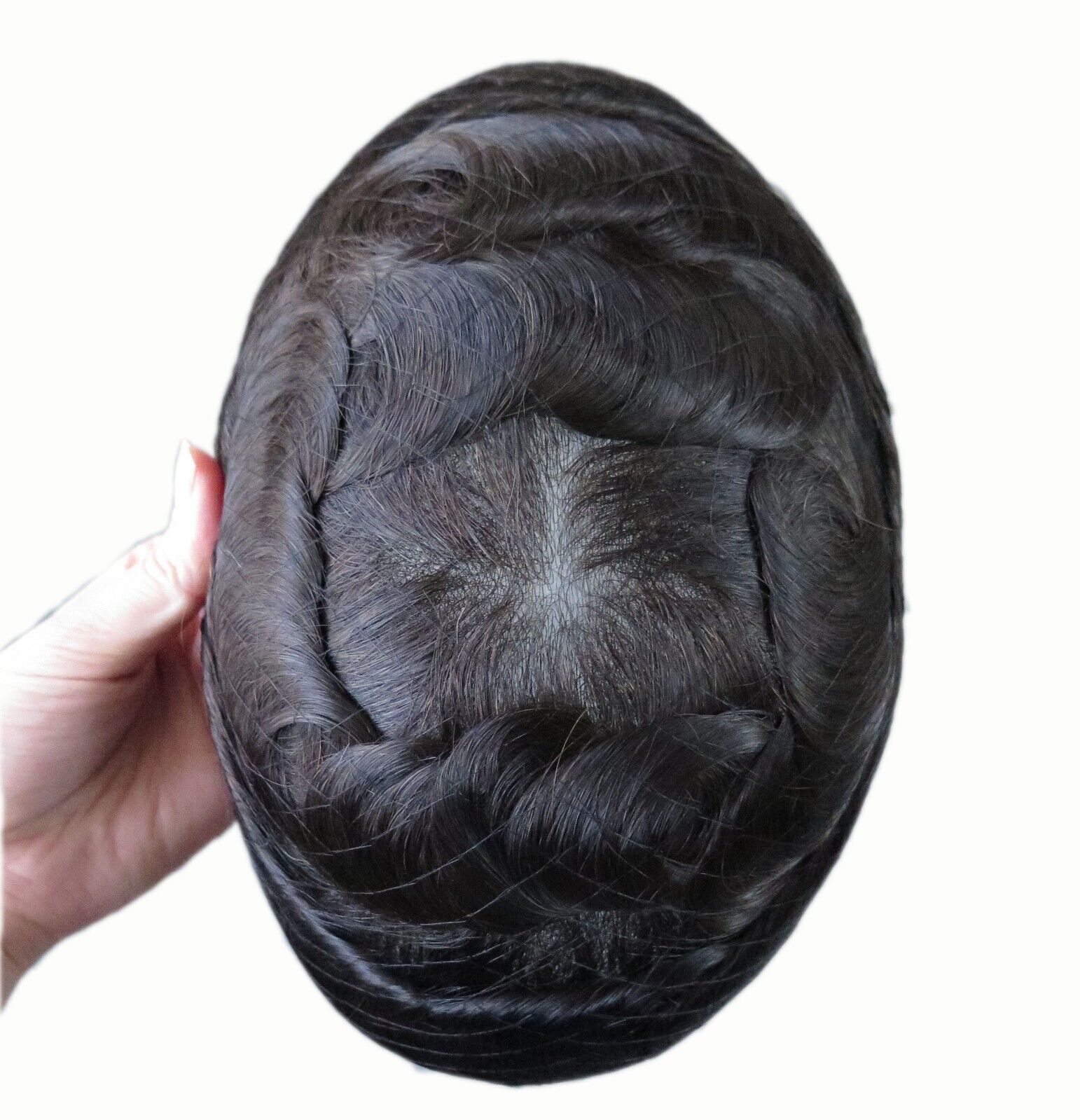 Toupee For Men Human Super Thin Skin V Looped Men Hairpieces Wig Black Colored