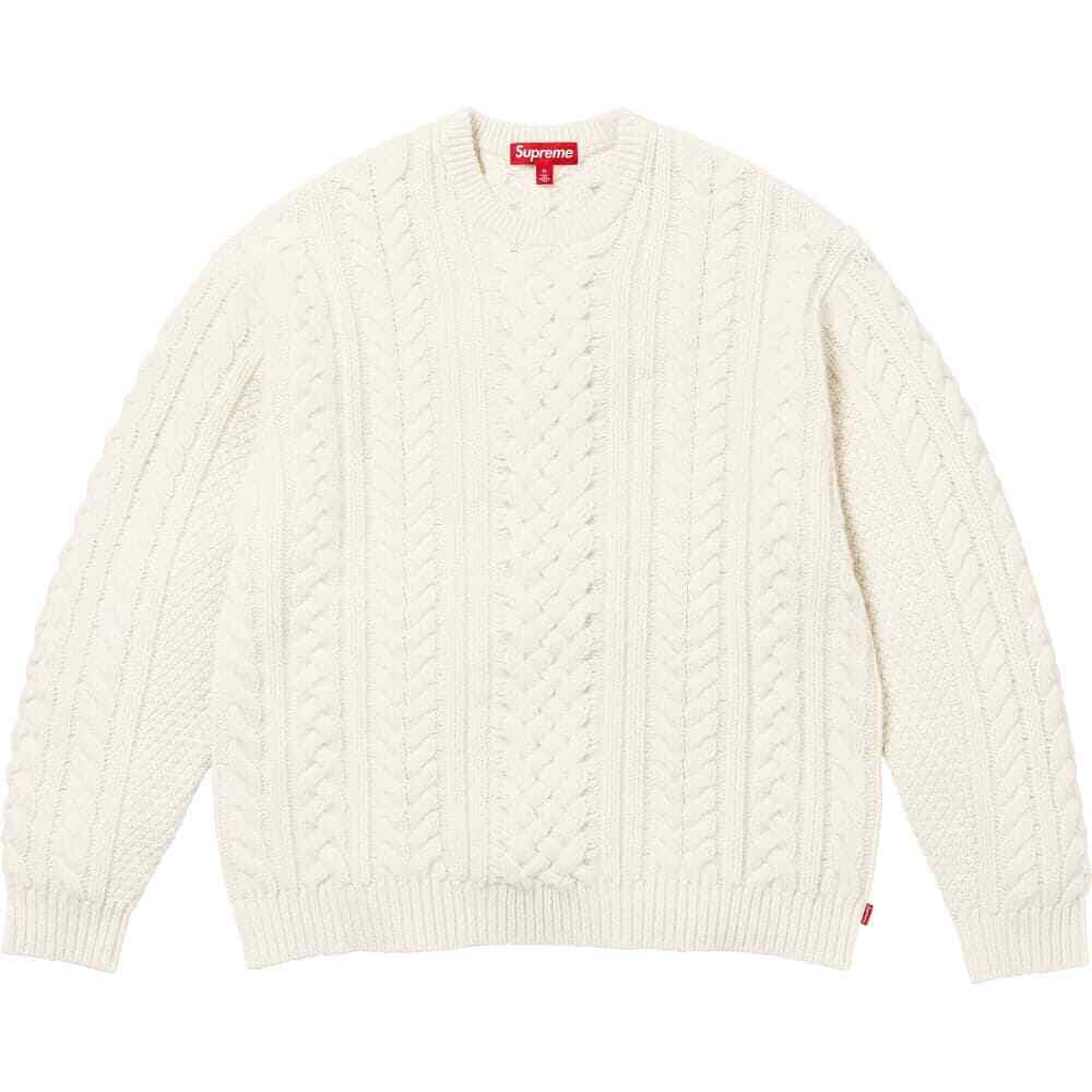 トップス Supreme Applique Cable Knit Sweater XXL Supreme Applique Cable Knit Sweater 4colors FW23 Size S-XXL Brand