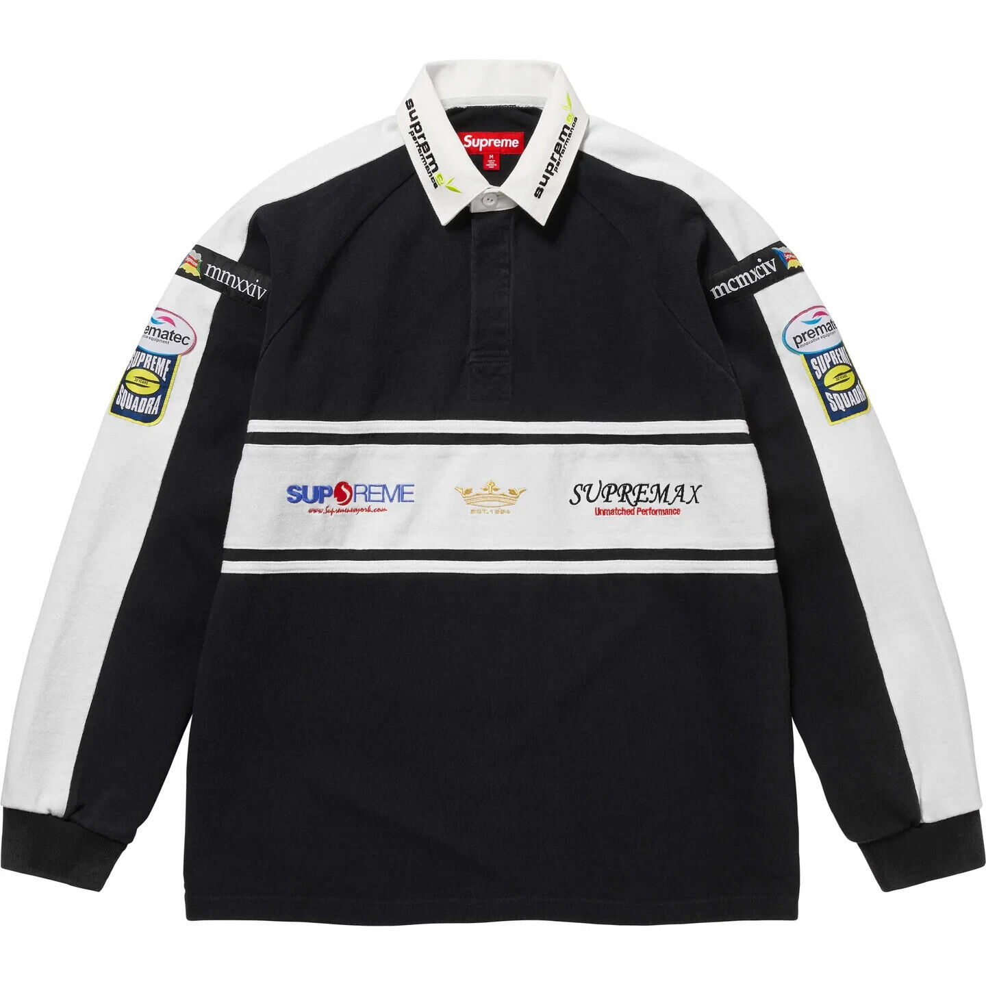 Supreme Chest Stripe Rugby White Red Purple 3colors FW24 | eBay UK