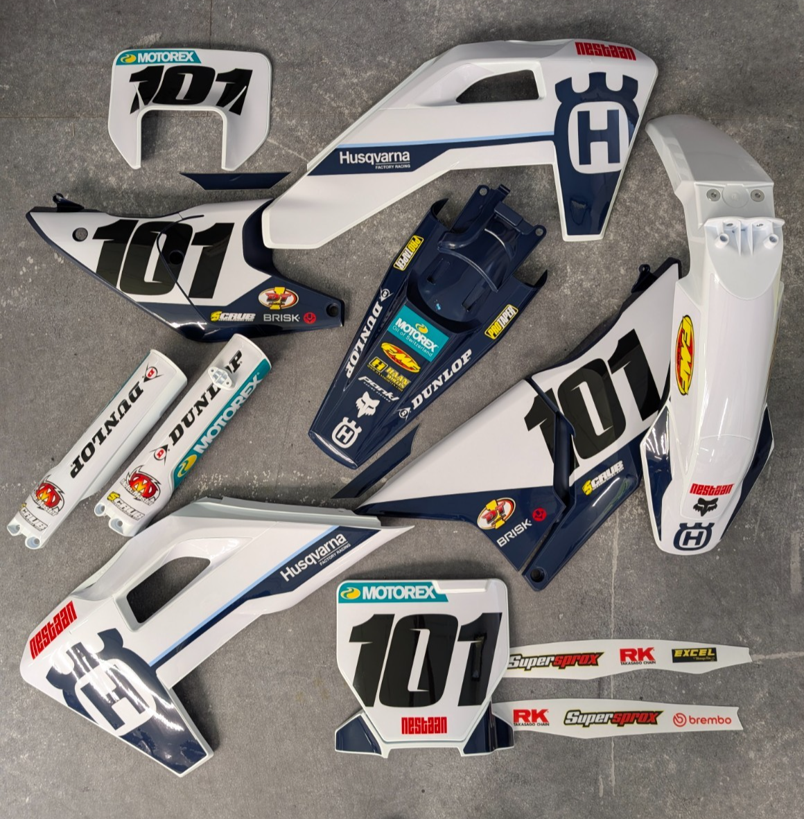 Plastics + Graphics Husqvarna TC FC 2023-2025 TE FE 2024-2025 MX plate + Mask