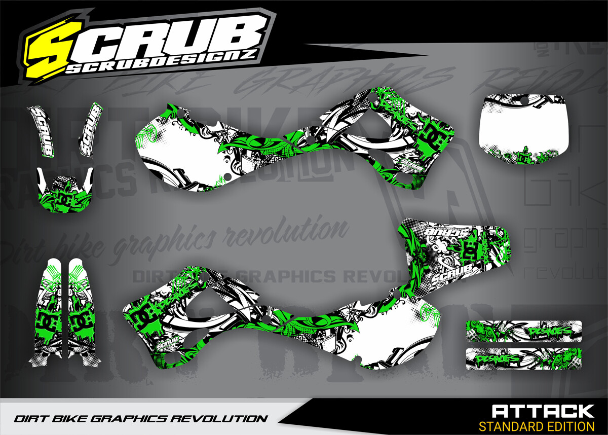 Graphics KX125 KX250 1999 2000 2001 2002 Kawasaki KX 125 250 SCRUB!