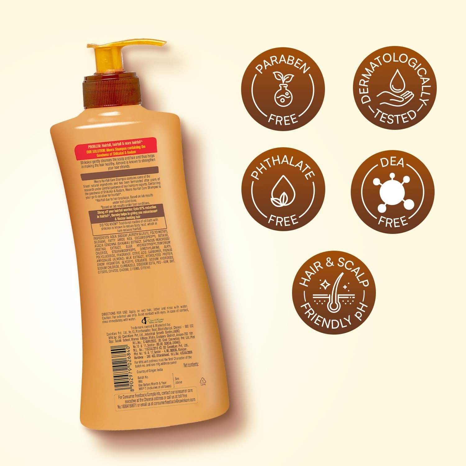 Meera Hairfall Care Shampoo mit Badam &amp; Shikakai