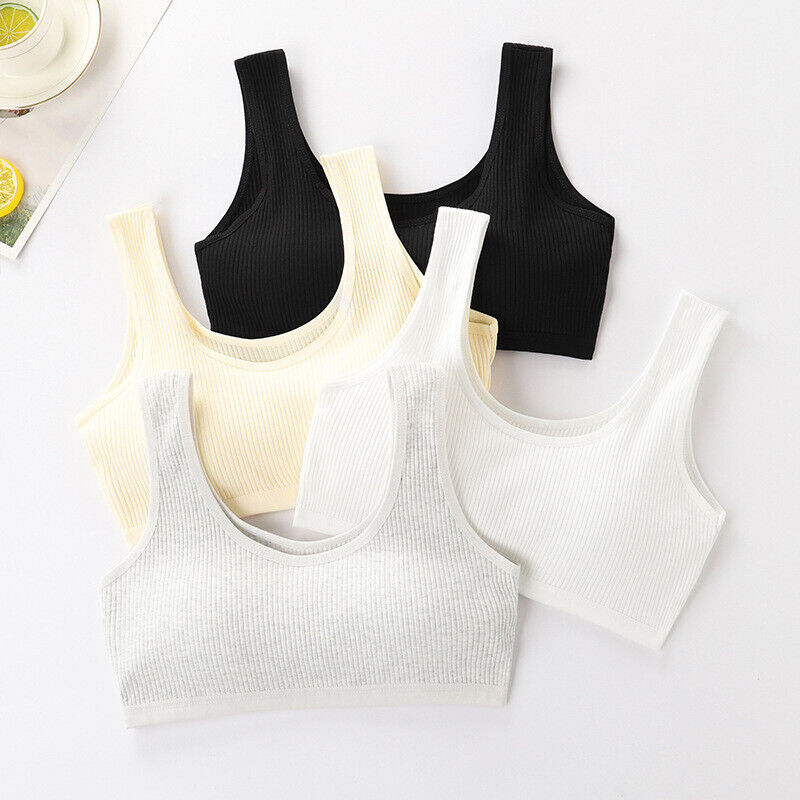 5 Pack Girls Bras 8-16 Years Girls' Underwear Soft Sports Training Bra Kids - Picture 11 of 11
