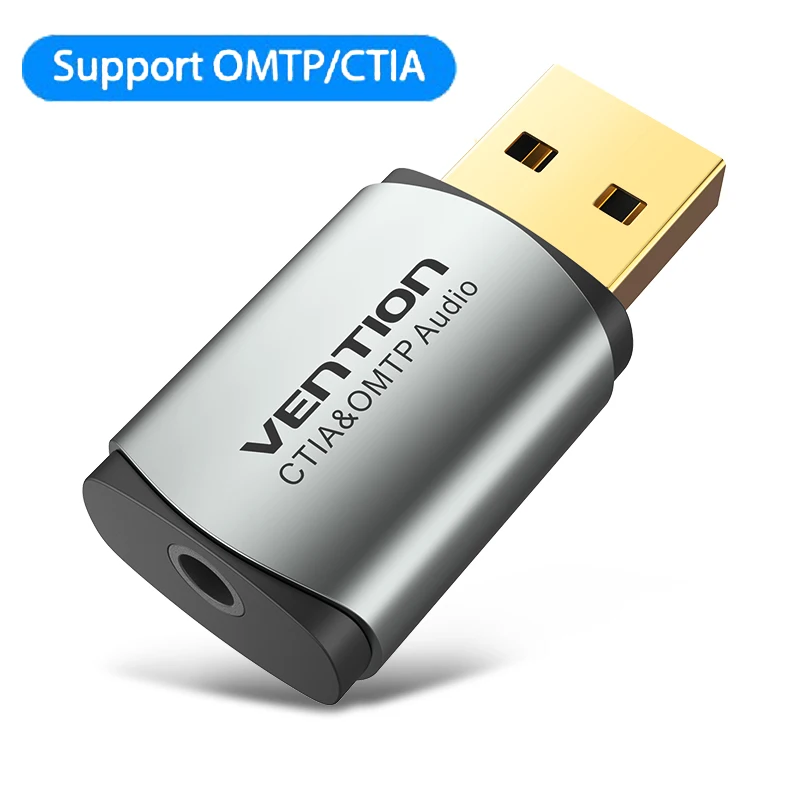 USB Audio Adapter External Stereo Sound Card 3.5mm Headset Microphone Converter - Afbeelding 13 van 14