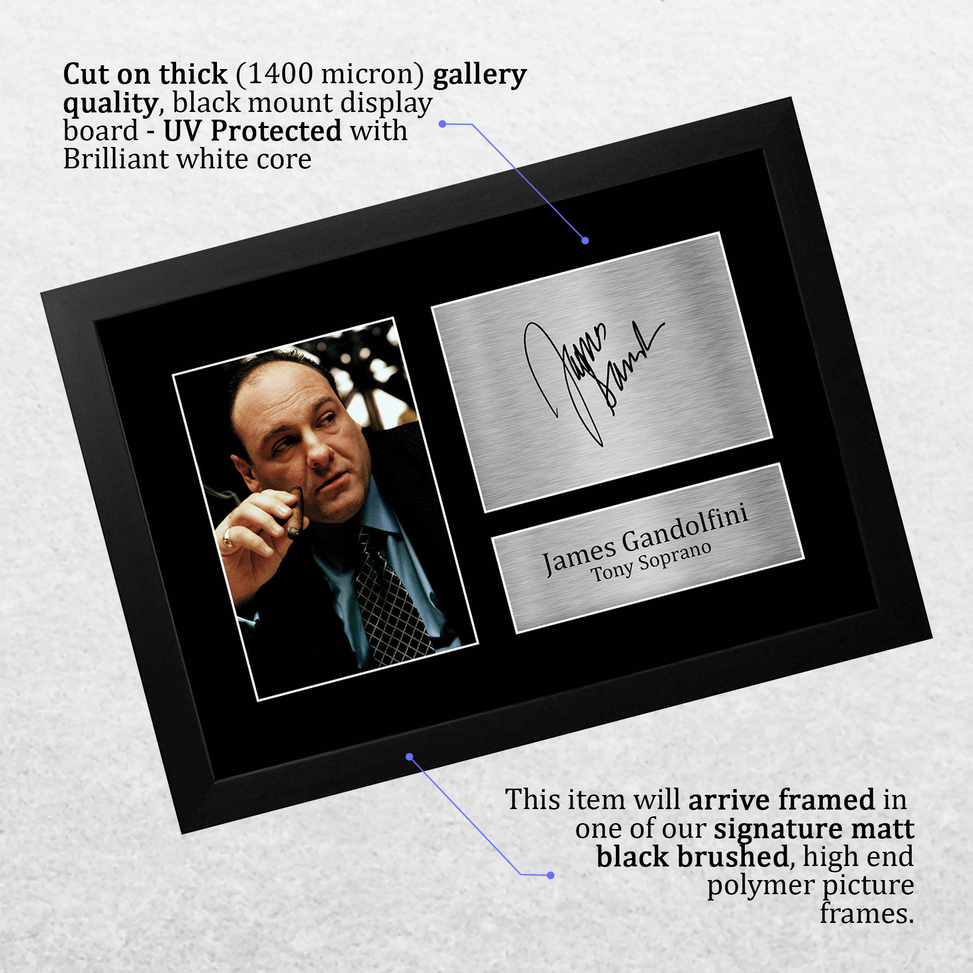 Autógrafo preimpreso firmado de James Gandolfini foto regalo para un fanático de Los Soprano - Imagen 12 de 24