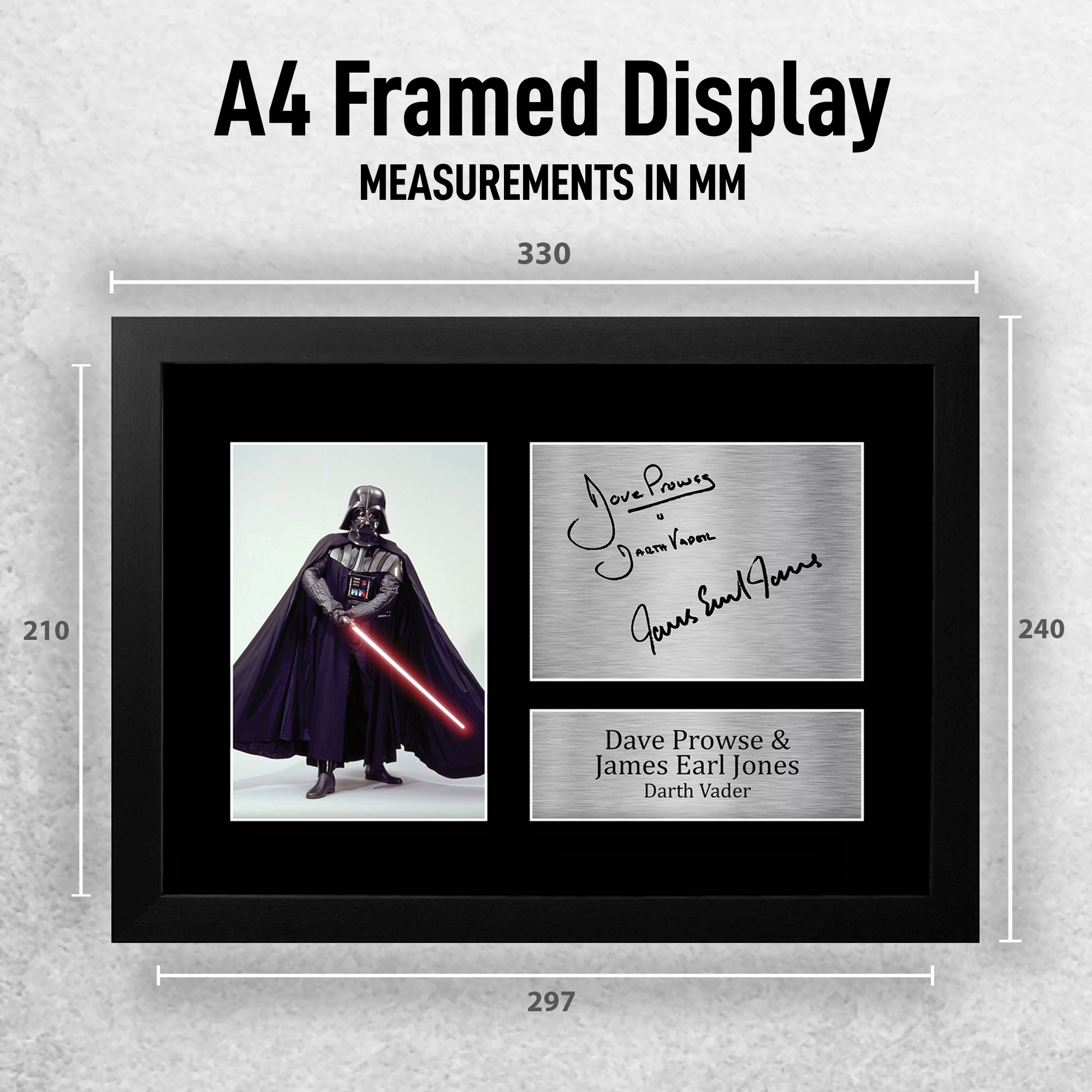 Prowse & Jones Firmado A4 Enmarcado Impreso Autógrafo Dark Vader Star Wars Impresión - Imagen 11 de 24