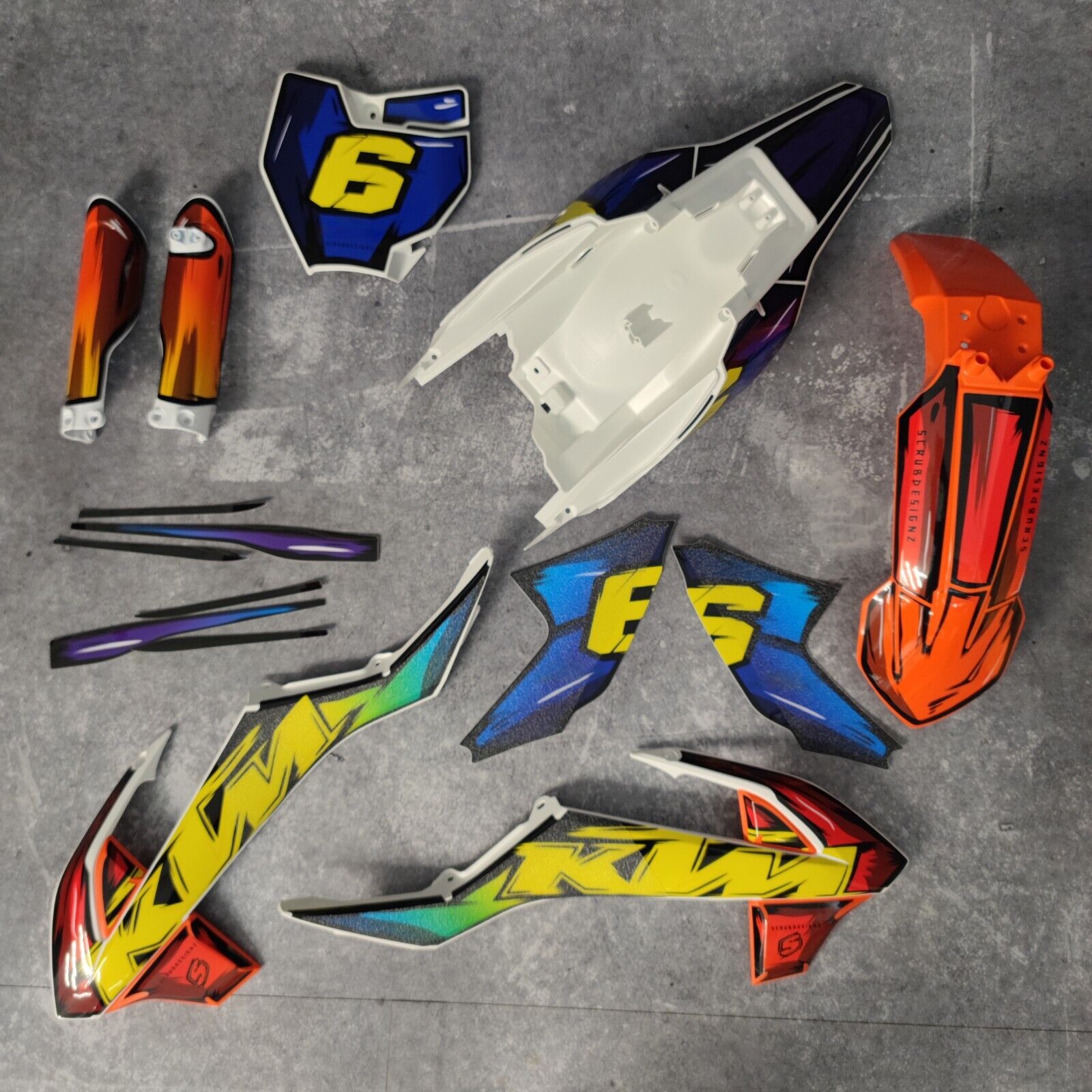 Plastics + Graphics KTM SX 65 2016-2023 Decals Stickers Race Number