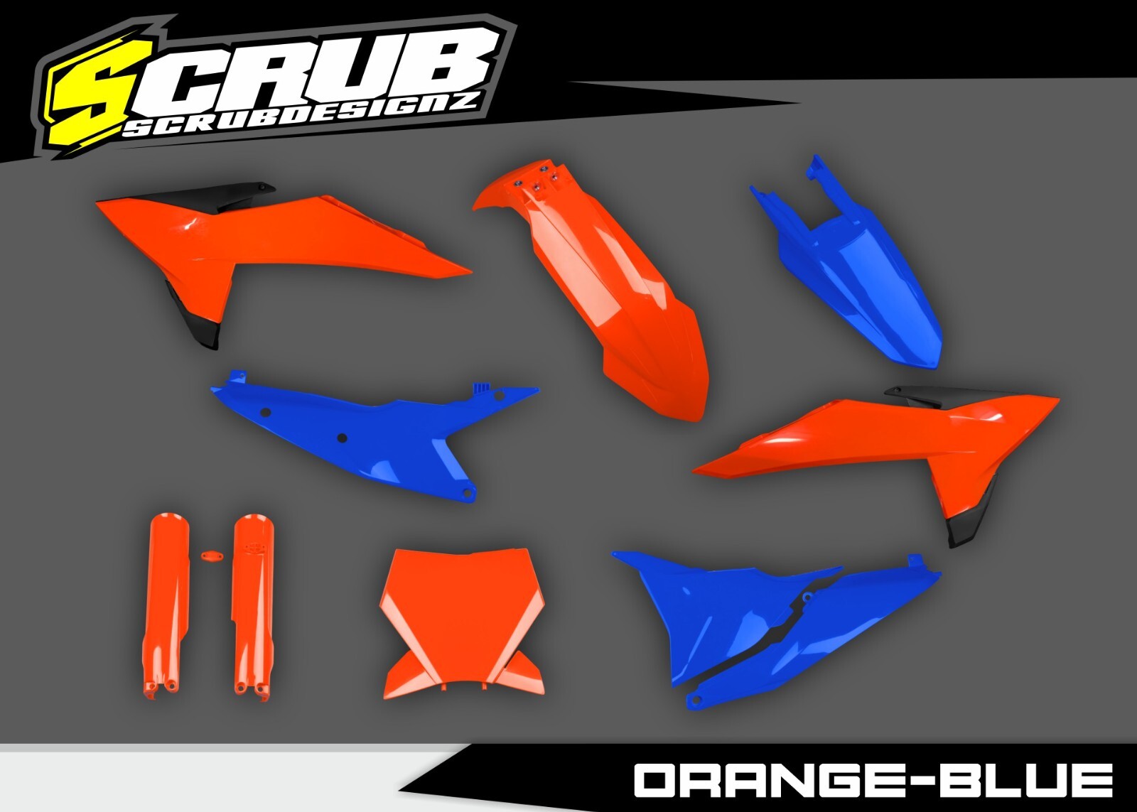Plastics + Graphics KTM 2023 2024 2025 SX SX-F XC XC-F Orange Blue Restyle