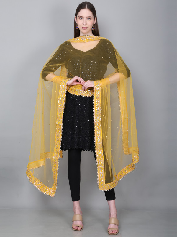 Way2Like Net Bridal Dupatta Embroidered Scarf Hijab Wedding Party Wear For Women - Picture 34 of 42