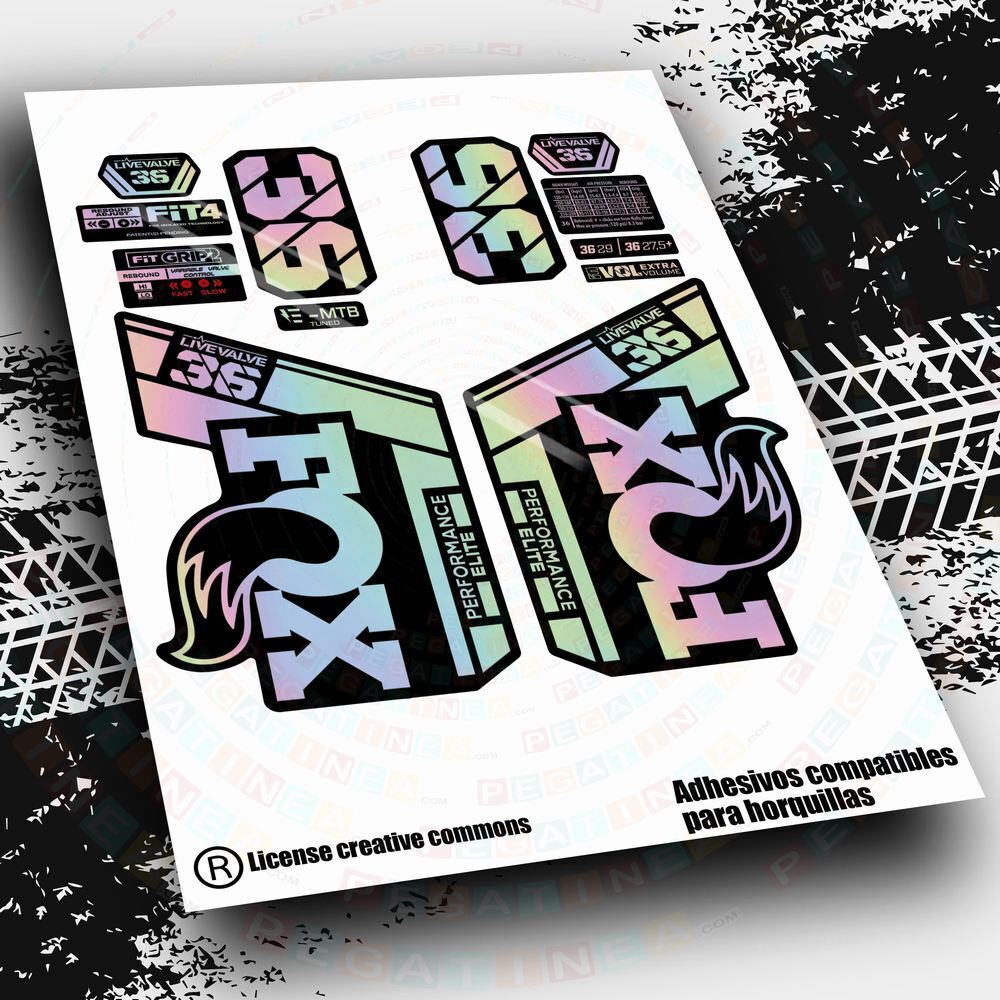 Chrom-Gold Aufkleber Für Fox 36 Elite Live Valve MTB - Individueller Look Für Dein Bike