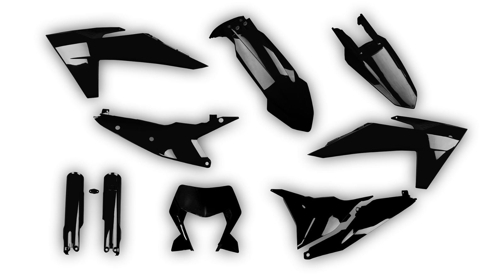KTM 2024 2025 EXC XC-W EXC-F XCF-W Plastics kit + Fork guards Black