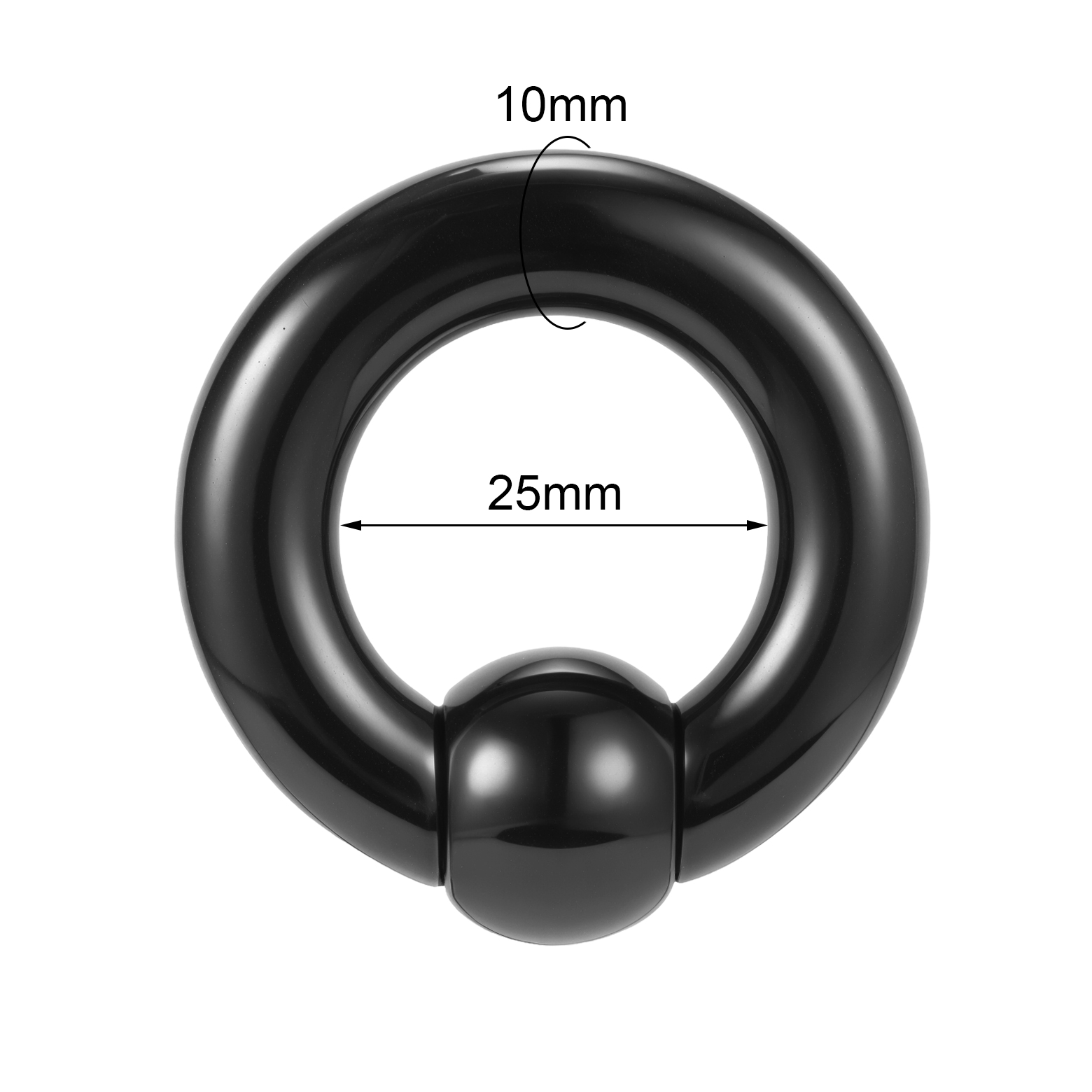 1 Pair Large Size Acrylic Captive Bead Rings Black BCR Septum Ring Ear Piercing - Picture 20 of 20