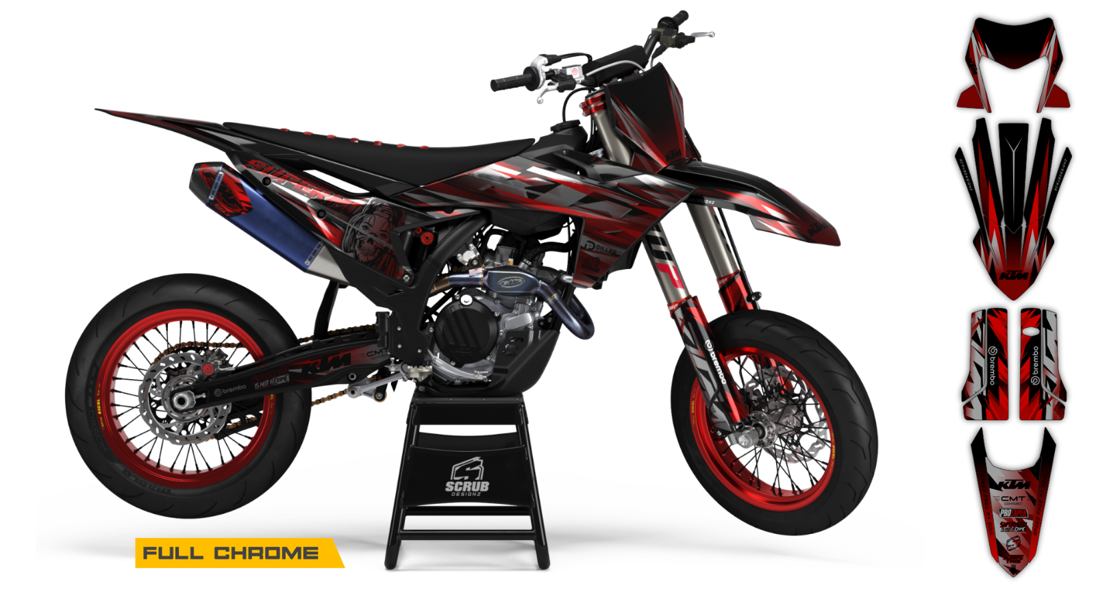 KTM Graphic SX SXF 2023 2024 125 250 300 350 450 Decals XC XCf FULL CHROME
