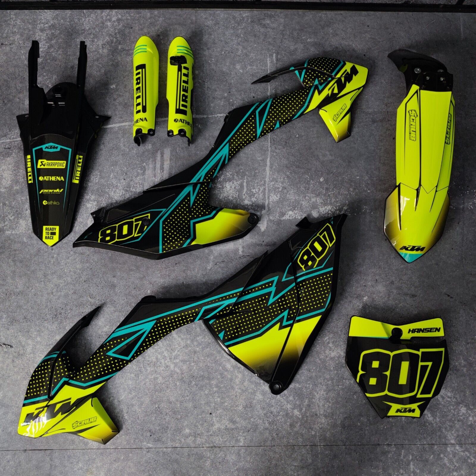 Plastics + Graphics KTM SX 85 2018-2024 Custom race number