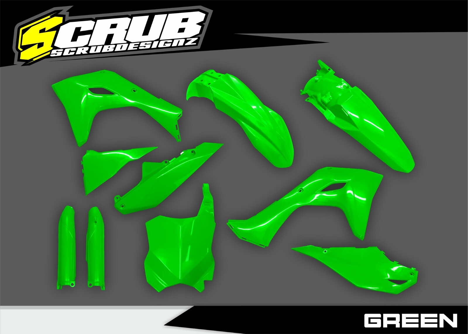Plastics + Graphics Kawasaki KX450 2024-2025 KX250 2025 KXF Custom race number