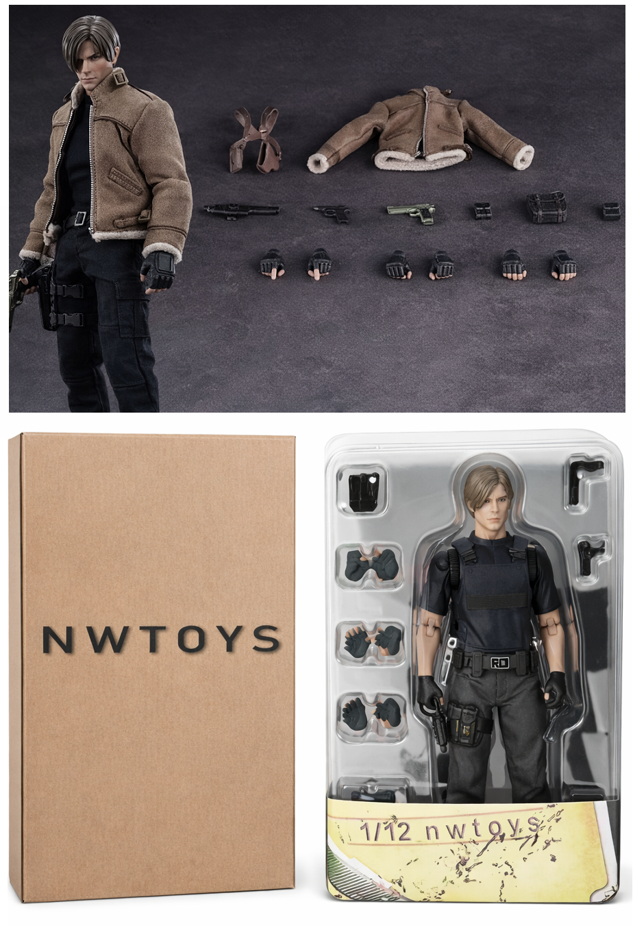 Leon Kennedy 1/12 Nwtoys Resident Evil Action Figure / Police Card