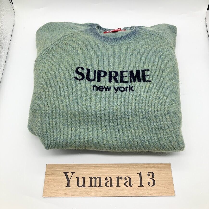 Supreme Flocked Logo Sweater Black Red Green 3colors FW24