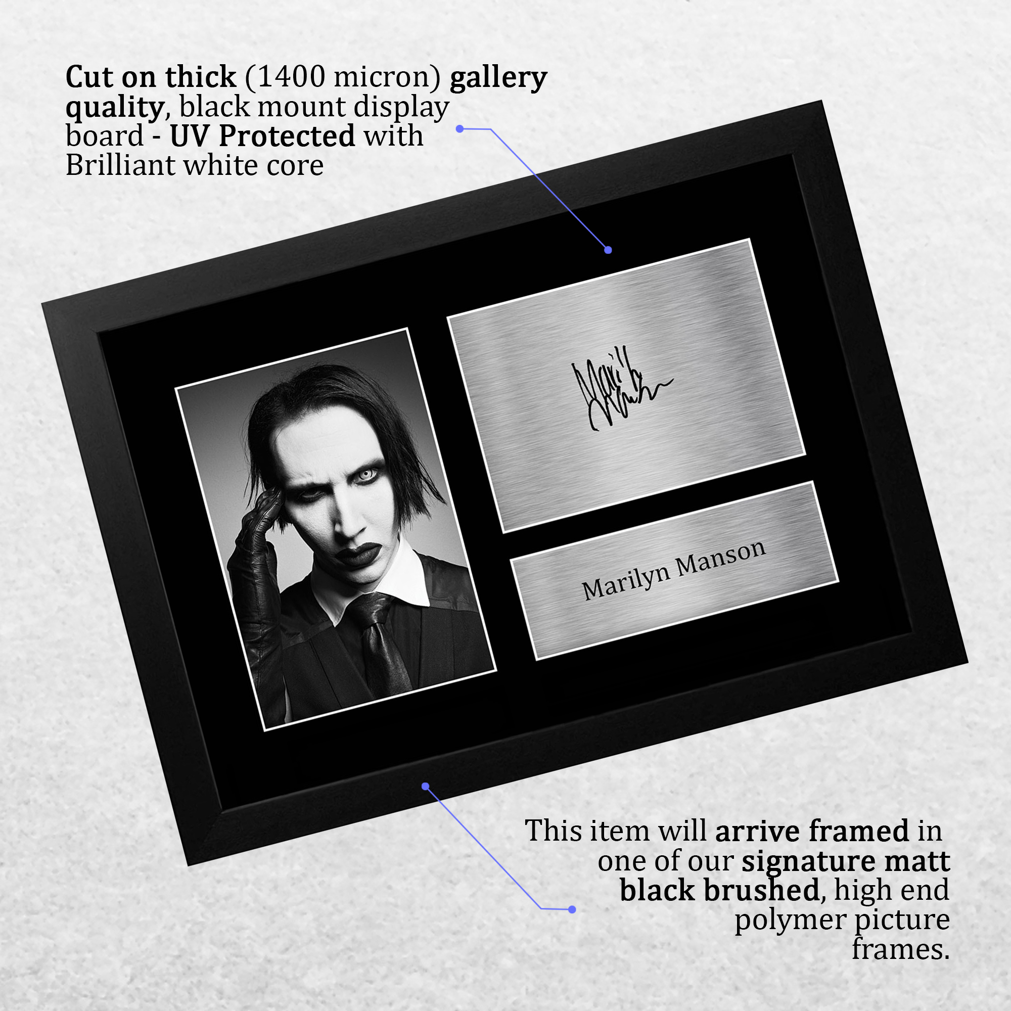 Foto A4 firmada autógrafo preimpreso de Marilyn Manson regalo para un fanático del rock - Imagen 12 de 17