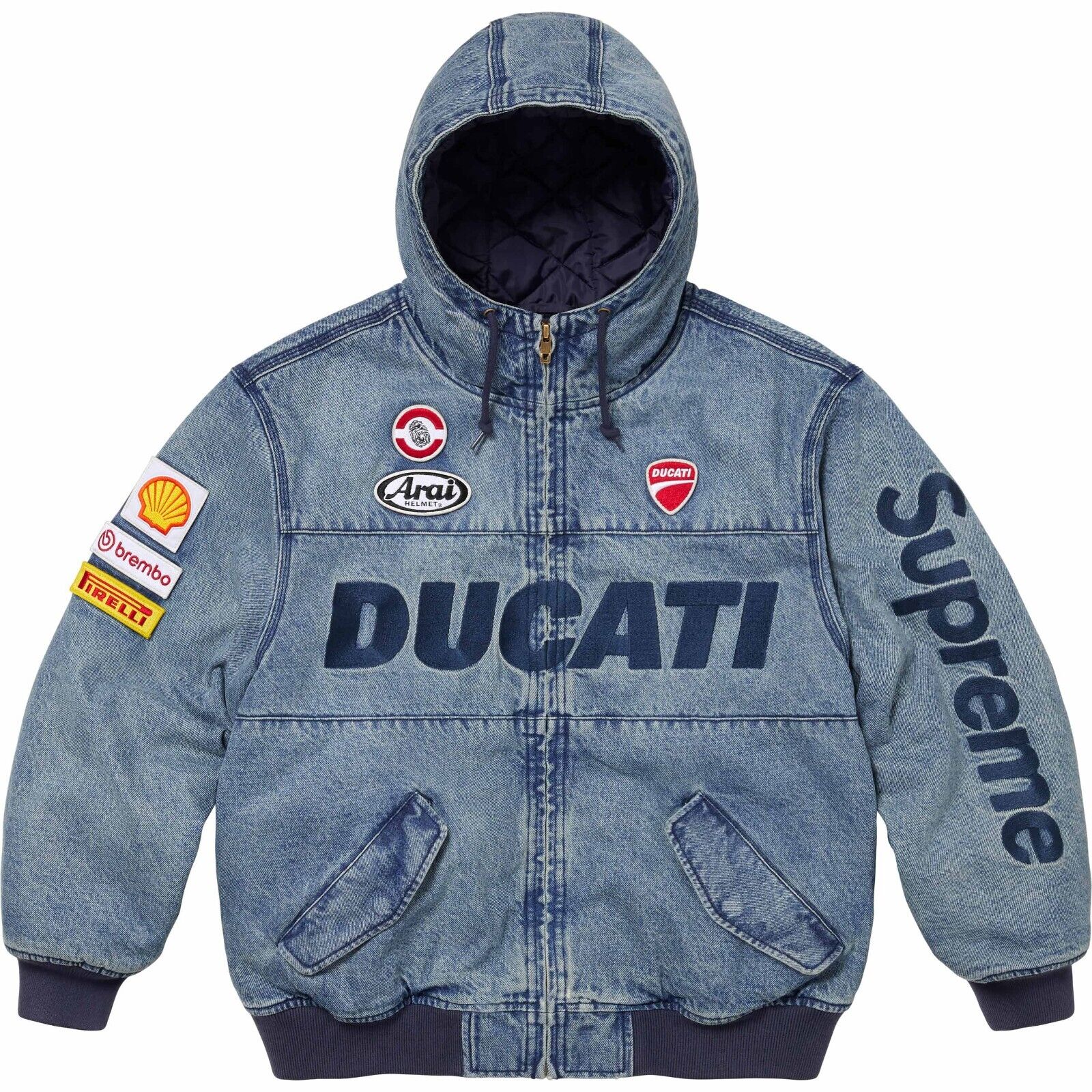 Supreme x Ducati Hooded Racing Jacket SS24 Black Red Blue 3colors
