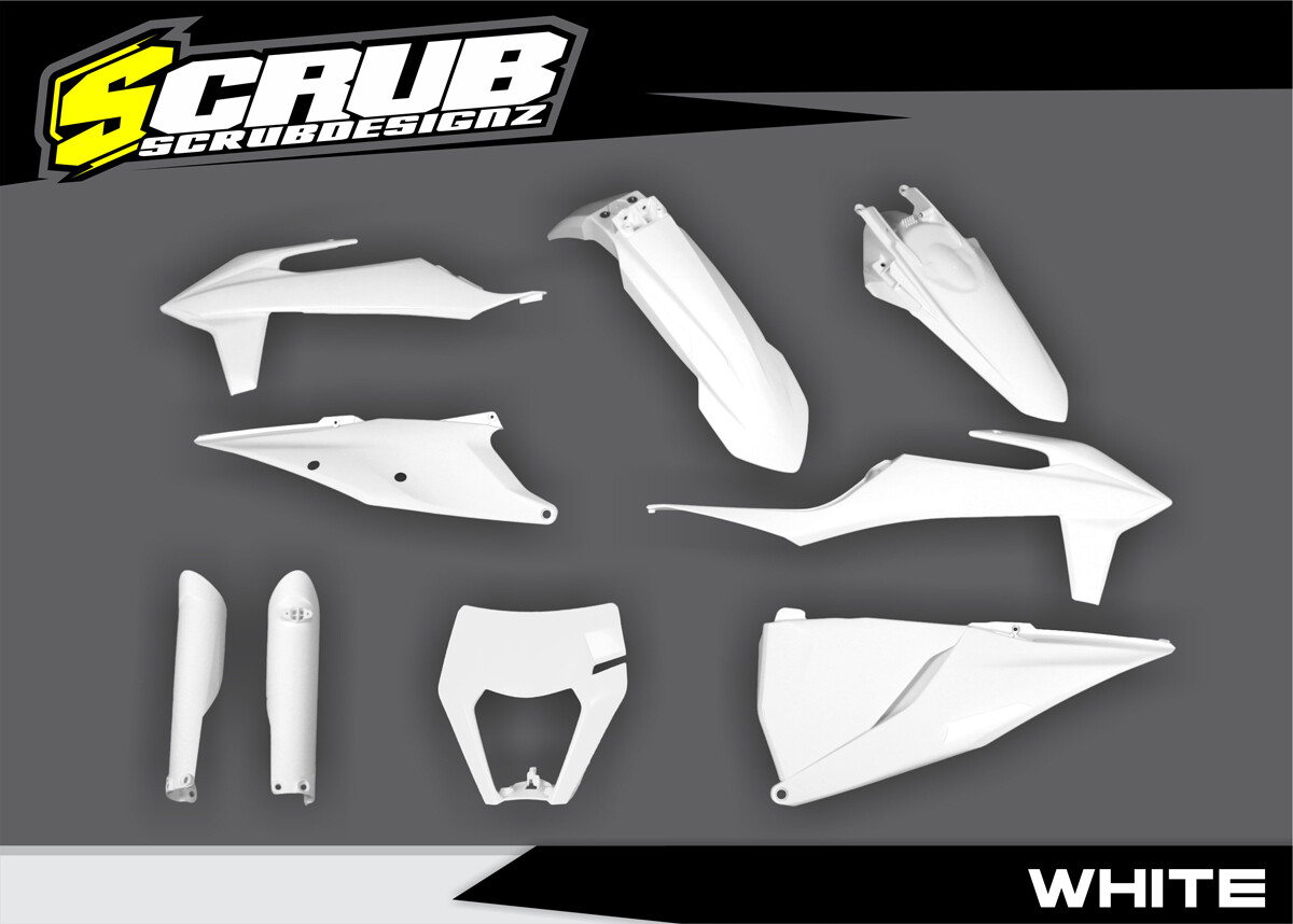 Plastics Kit KTM EXC EXC-F XC-W XCF-W 2020 2021 2022 2023 Six Days White