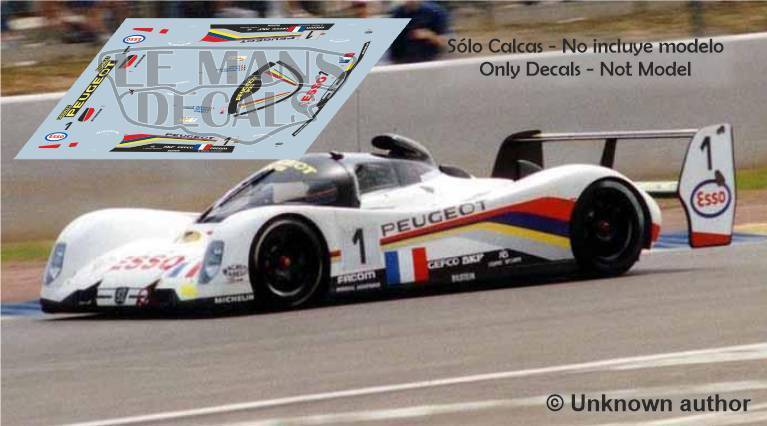 Decals Peugeot 905 Evo Le Mans 1993 1:32 43 24 18 Slot Talbot