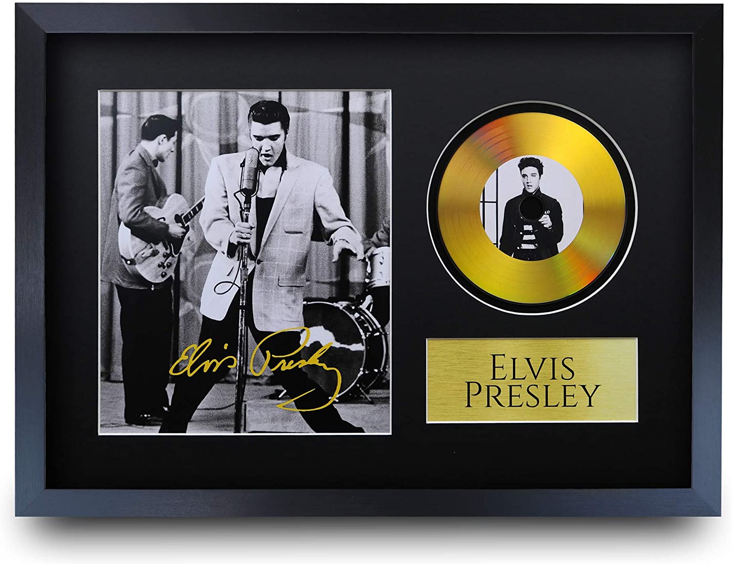 Cartel de autógrafo impreso impreso enmarcado A4 firmado por Elvis Presley regalo musical - Imagen 28 de 38