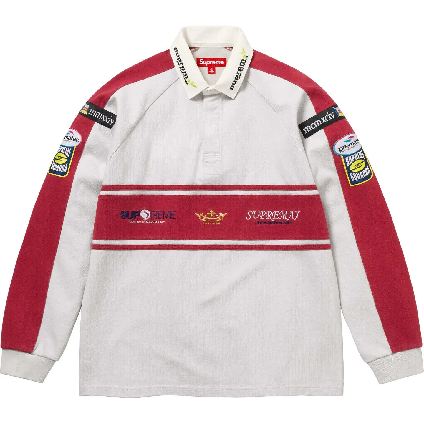 Supreme Chest Stripe Rugby White Red Purple 3colors FW24 | eBay UK