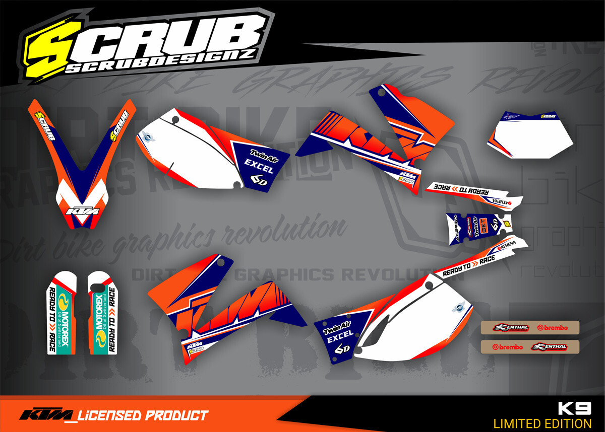 KTM graphics SXC 625 640 660 LC4 1999 - 2007 Decal set SCRUB  * ENDURO * LC4-E