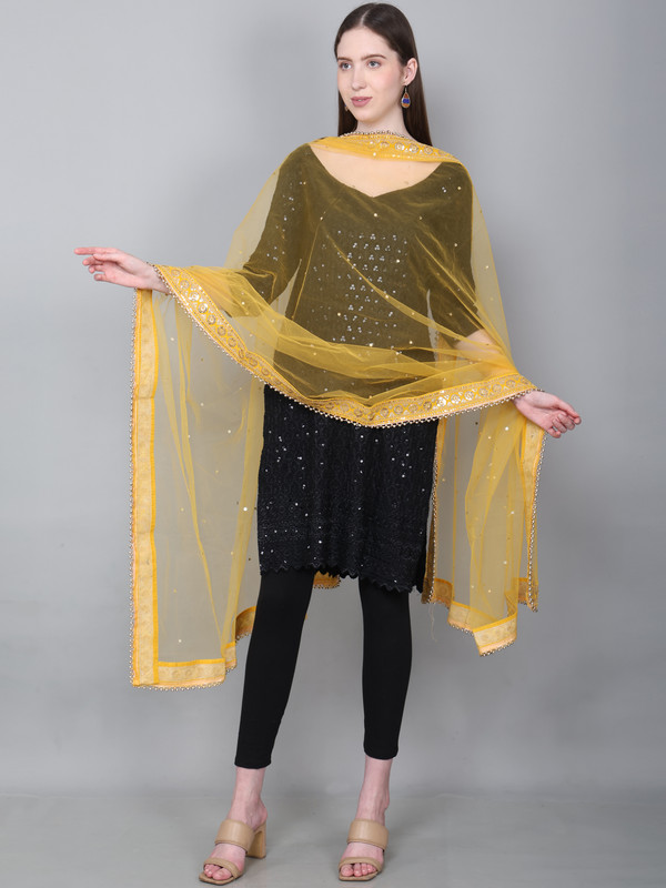 Way2Like Net Bridal Dupatta Embroidered Scarf Hijab Wedding Party Wear For Women - Picture 36 of 42