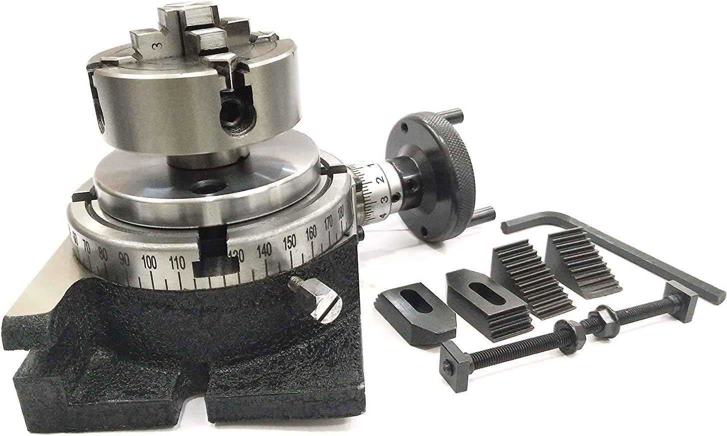 4"/ 100 mm Regular Rotary Table With Small Chucks and back Plate - Picture 16 of 16
