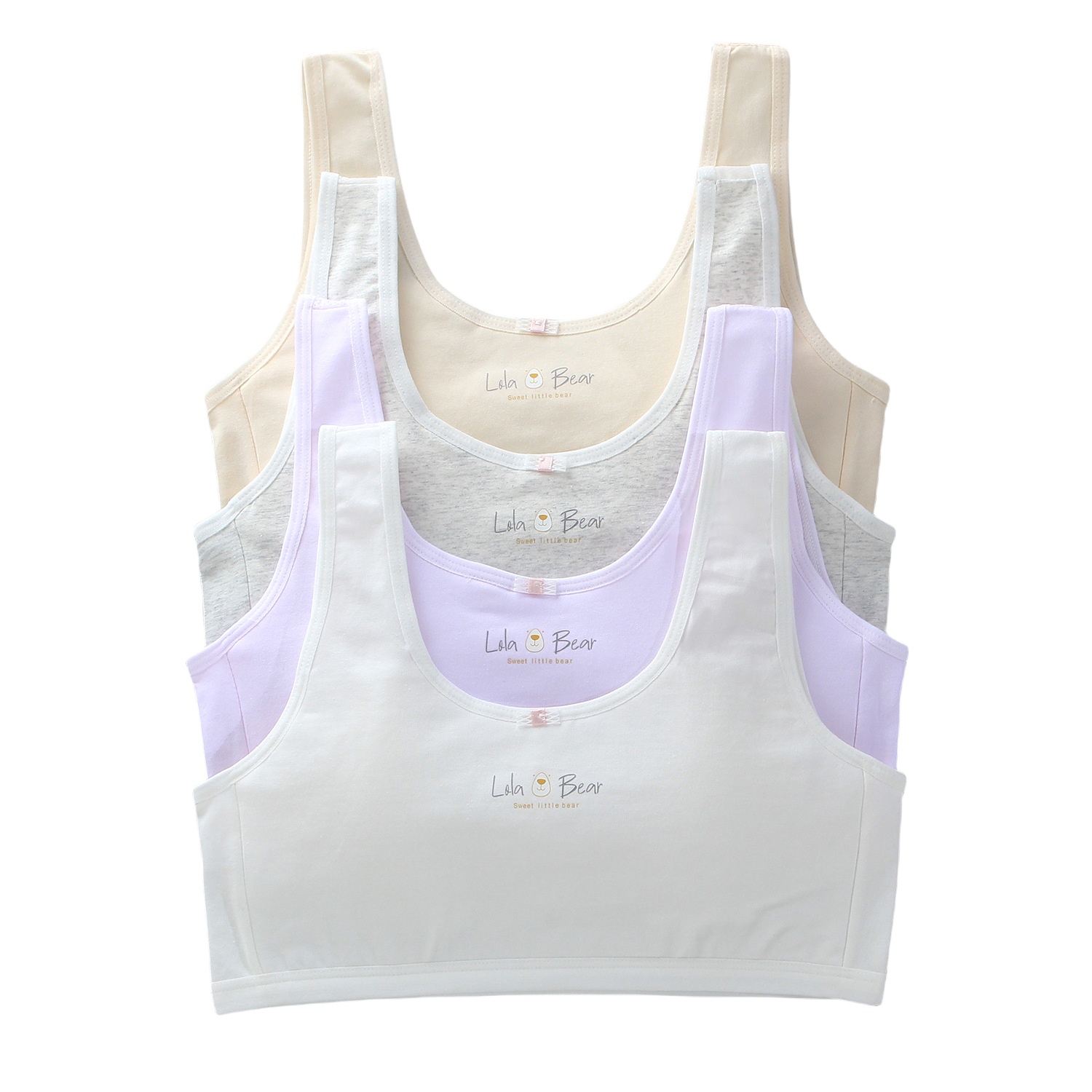 4 Pack Girls Cotton Crop Bra Tops Plain Colour Back School 95%Cotton Puberty - Picture 9 of 13