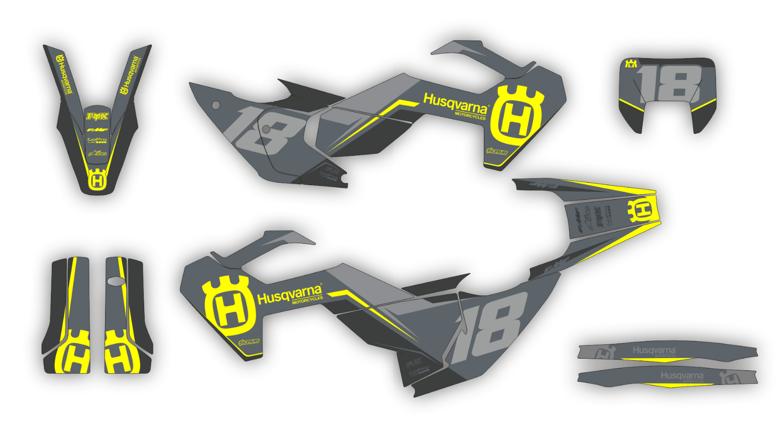 Husqvarna 2024 2025 TE FE 150 250 300 350 450 501 Graphics decals stickers SCRUB